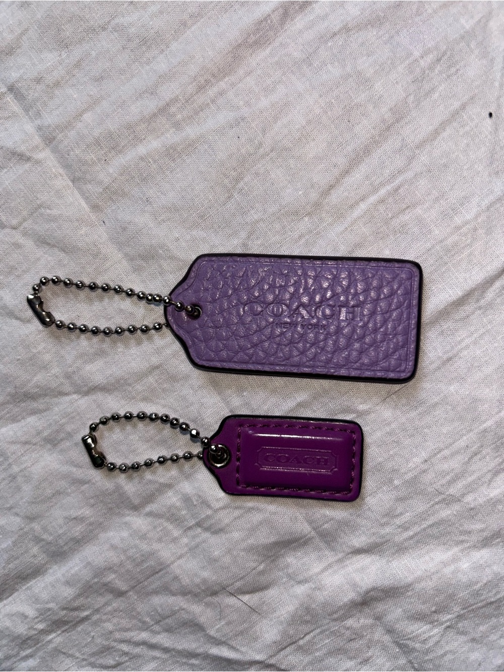 Coach Purple Leather Bag Tags - Purple Set of 2
